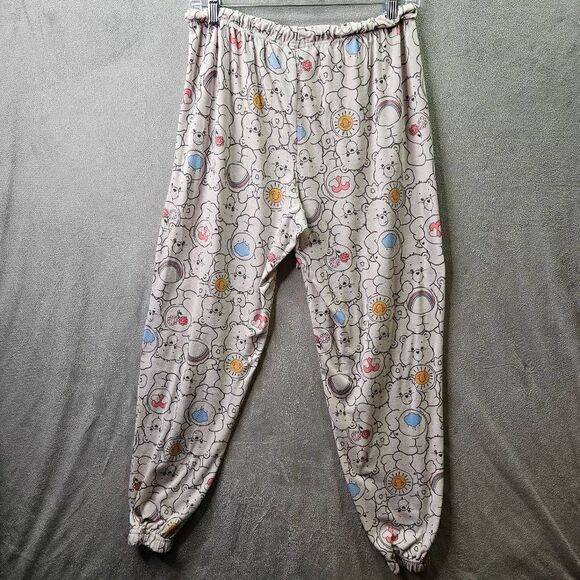 Care Bears Pants Womens Sz Medium White Pajamas Drawstring Elastic Sleepwear - Picture 8 of 10